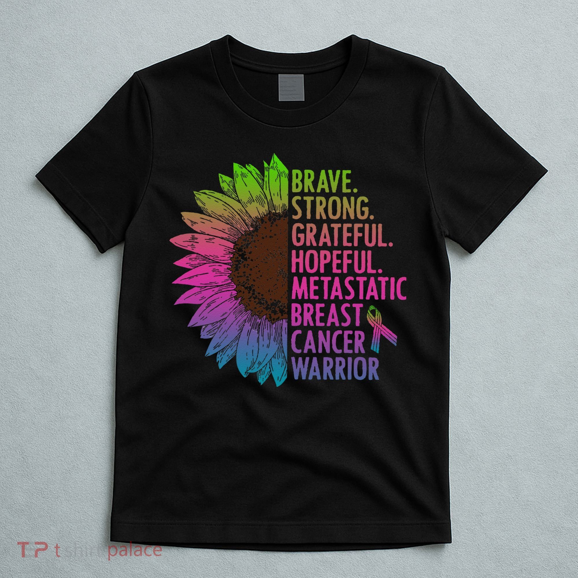 Care Warrior Metastatic Breast Cancer Ribbon Awareness T-Shirt
