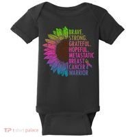 Care Warrior Metastatic Breast Cancer Ribbon Awareness Baby Bodysuit thumb 0