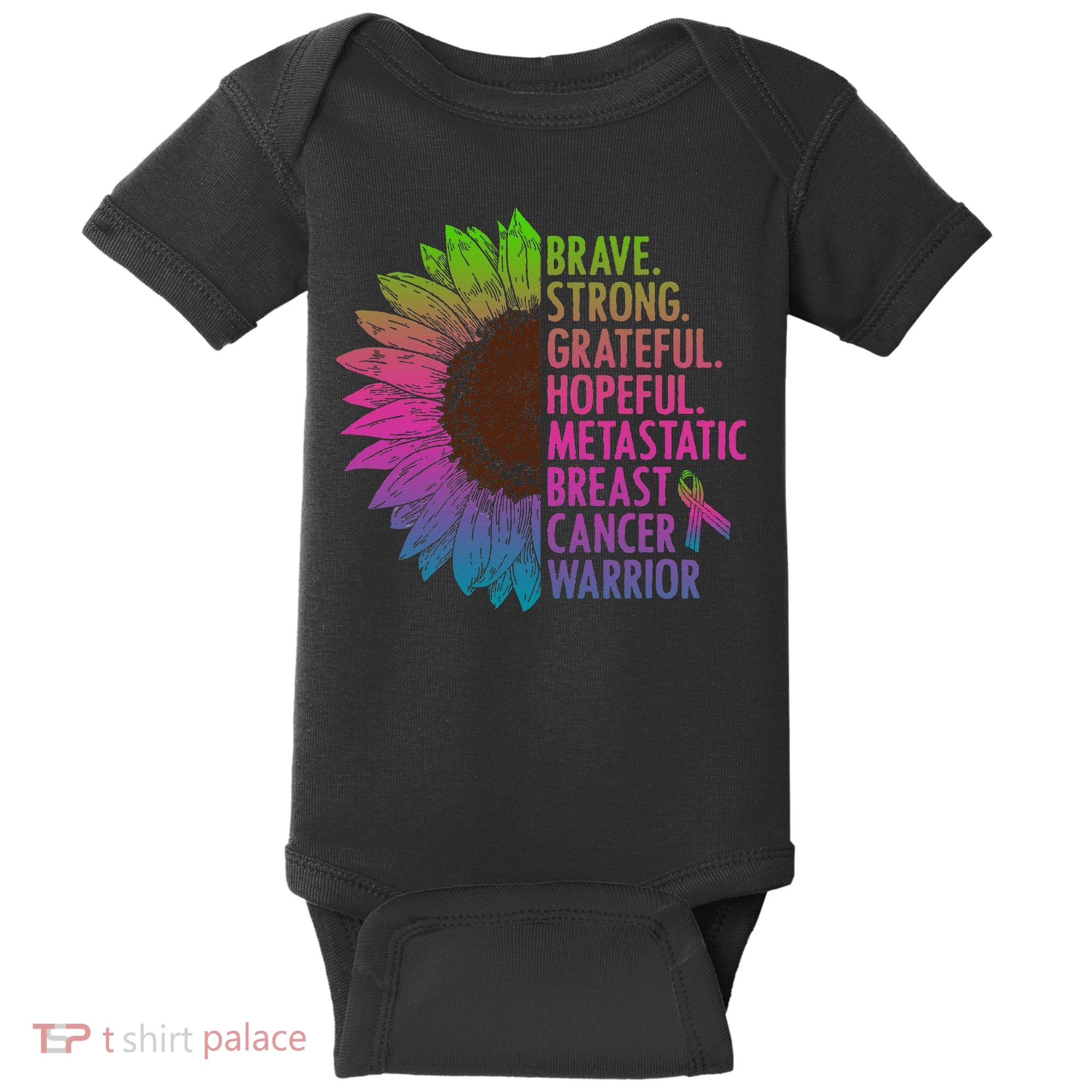 Care Warrior Metastatic Breast Cancer Ribbon Awareness Baby Bodysuit