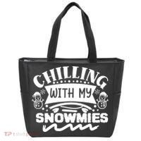Chilling With My Snowmies Winter Tote Bag thumb 0