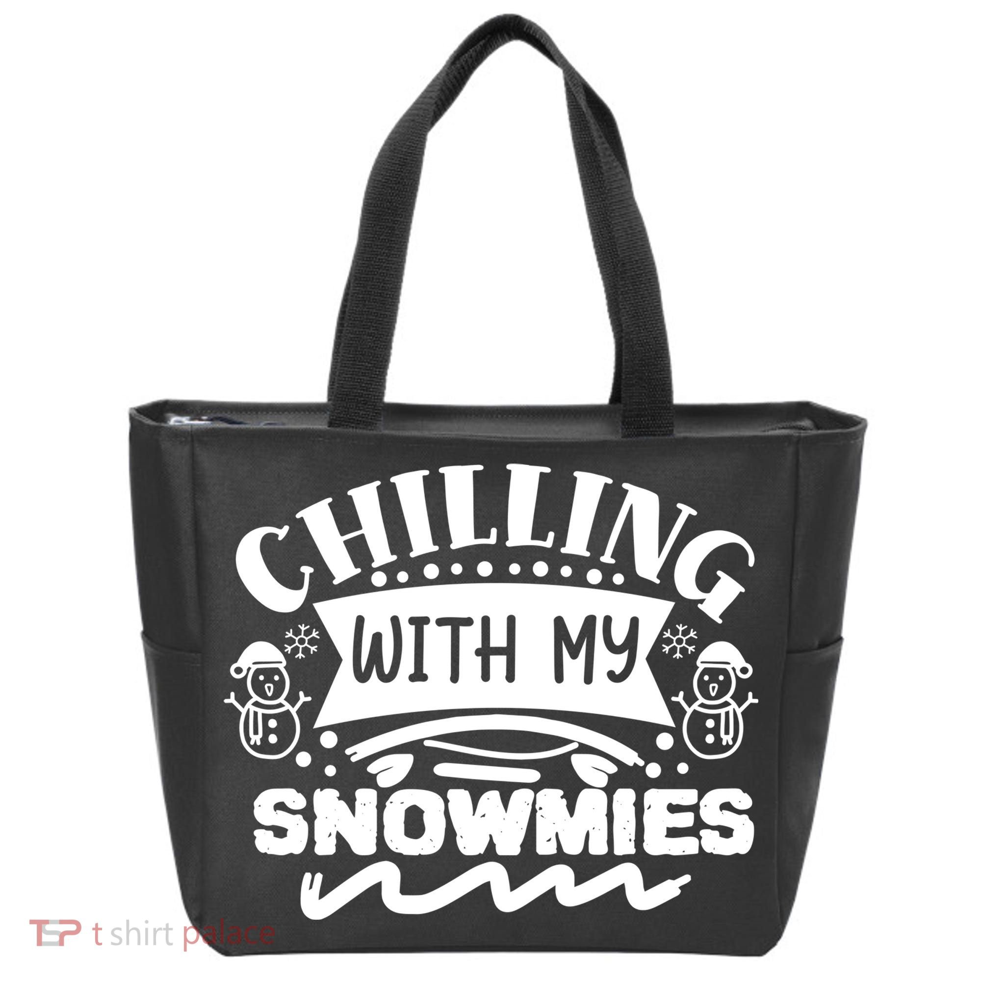 Chilling With My Snowmies Winter Tote Bag