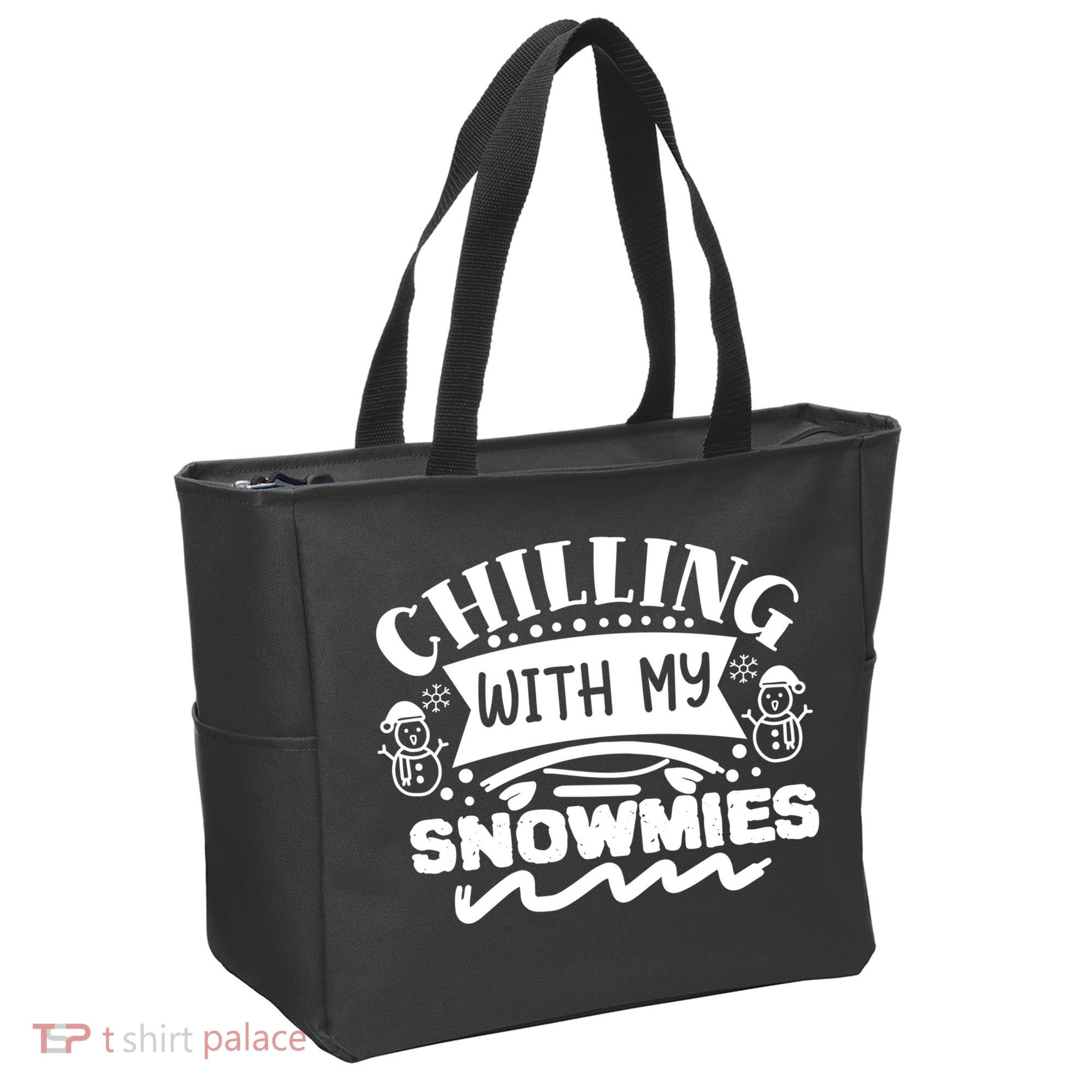 Chilling With My Snowmies Winter Tote Bag