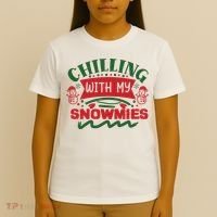Chilling With My Snowmies Winter T-Shirt thumb 4