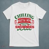 Chilling With My Snowmies Winter T-Shirt thumb 5