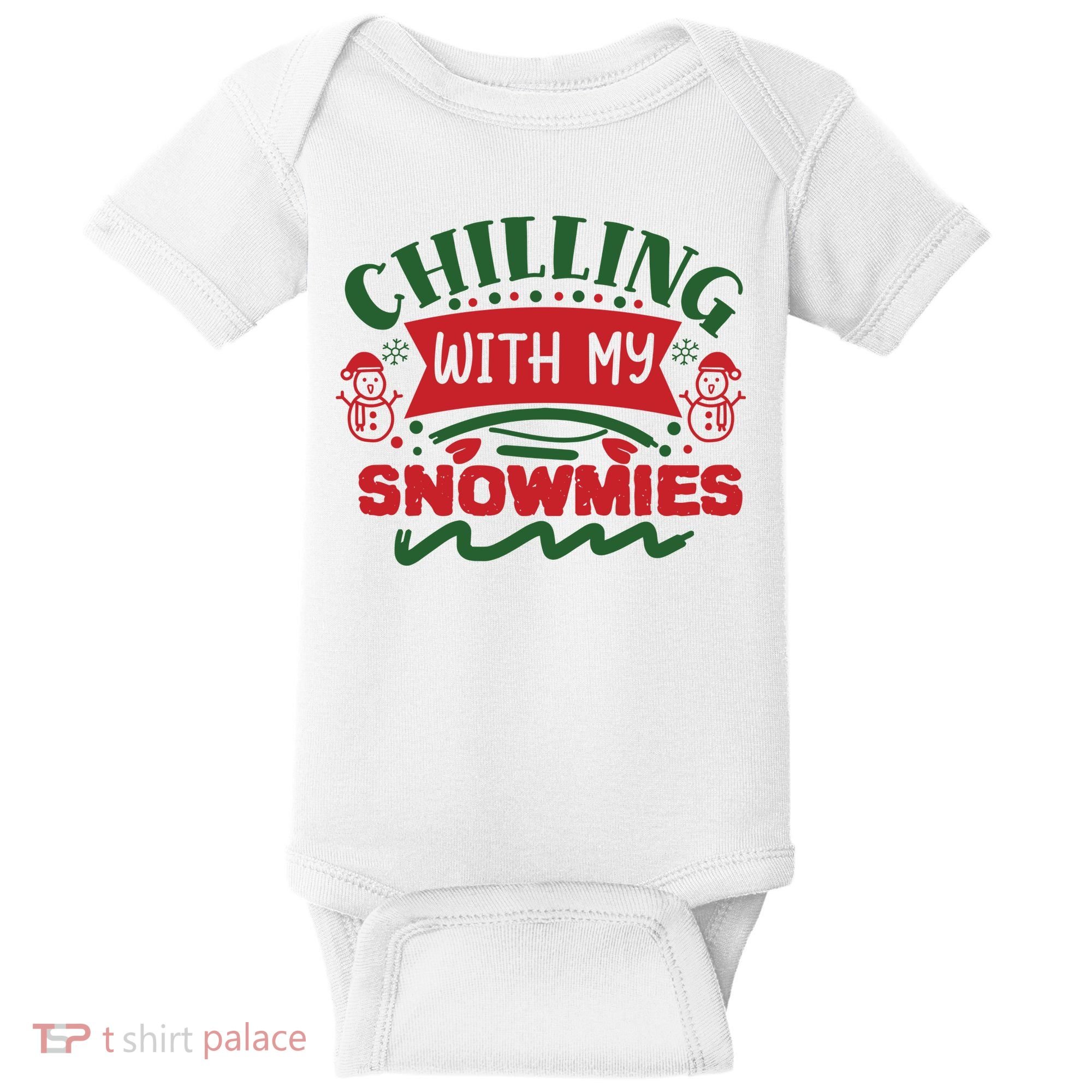 Chilling With My Snowmies Winter Baby Bodysuit