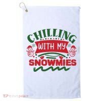 Chilling With My Snowmies Winter Golf Towel thumb 0