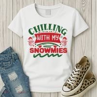 Chilling With My Snowmies Winter Women's T-Shirt thumb 3
