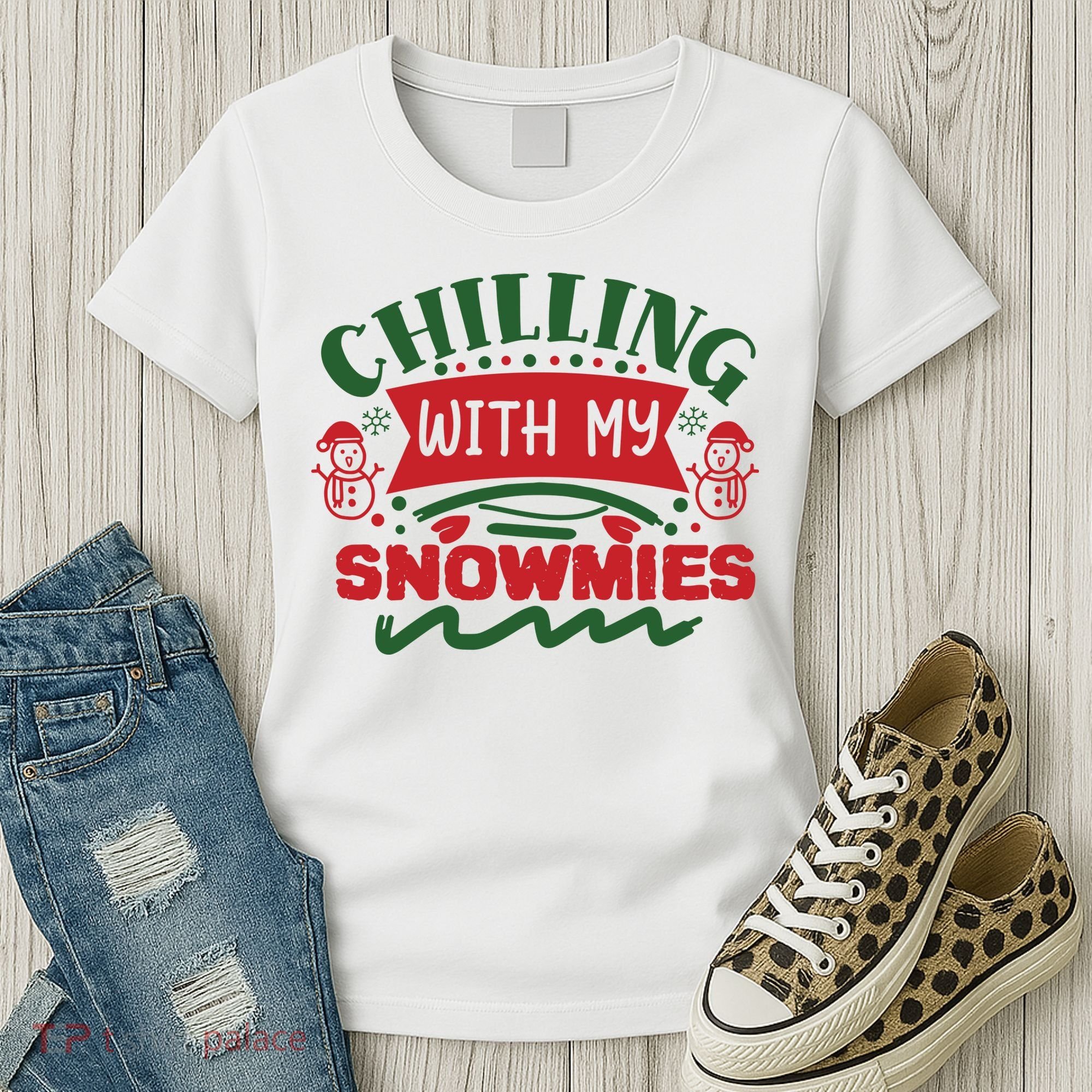 Chilling With My Snowmies Winter Women's T-Shirt