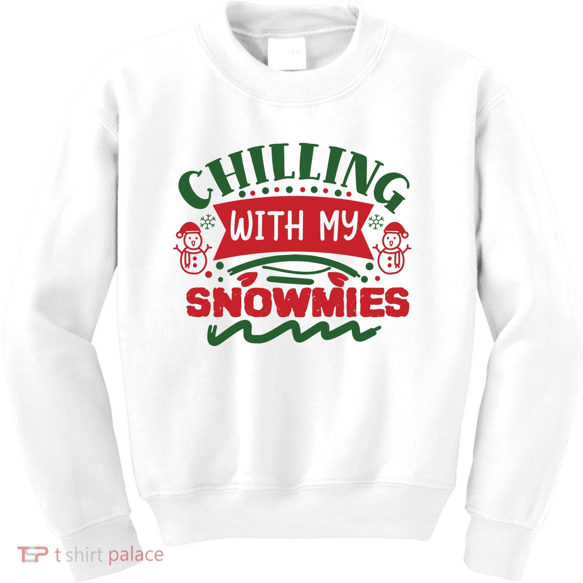 Chilling With My Snowmies Winter Kids Sweatshirt