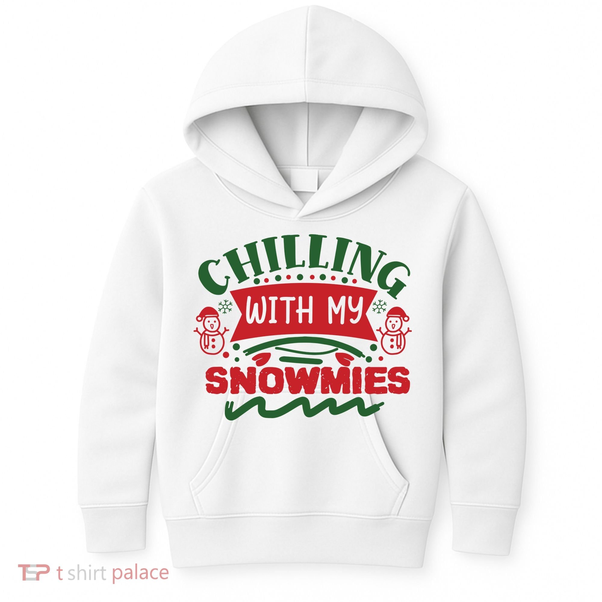 Chilling With My Snowmies Winter Kids Hoodie