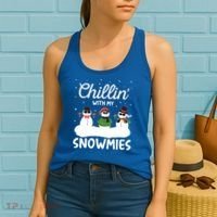 Chillin With My Snowmies Outfit Gift Cool Christmas Snow Gift Women's Tank Top thumb 2