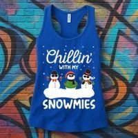 Chillin With My Snowmies Outfit Gift Cool Christmas Snow Gift Women's Tank Top thumb 3