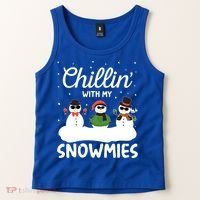 Chillin With My Snowmies Outfit Gift Cool Christmas Snow Gift Tank Top thumb 2