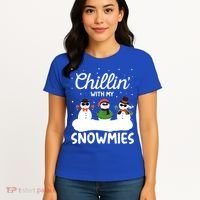 Chillin With My Snowmies Outfit Gift Cool Christmas Snow Gift Women's T-Shirt thumb 4