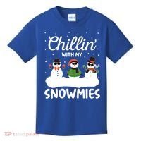 Chillin With My Snowmies Outfit Gift Cool Christmas Snow Gift Kids T-Shirt thumb 0