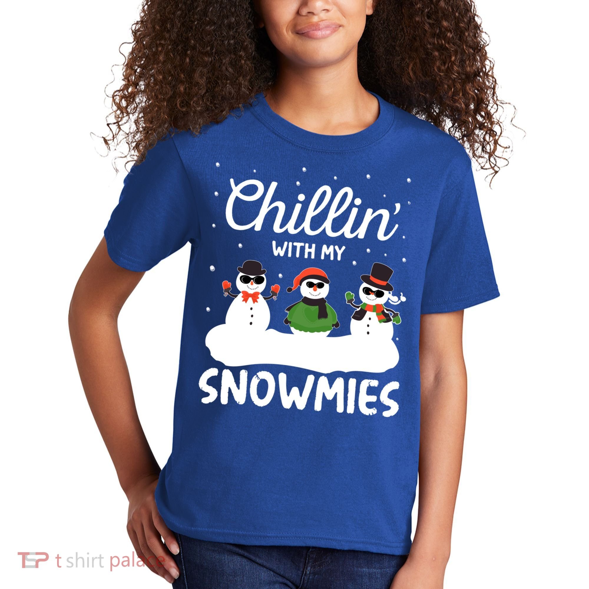 Chillin With My Snowmies Outfit Gift Cool Christmas Snow Gift Kids T-Shirt