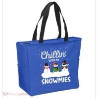 Chillin With My Snowmies Outfit Gift Cool Christmas Snow Gift Tote Bag thumb 2