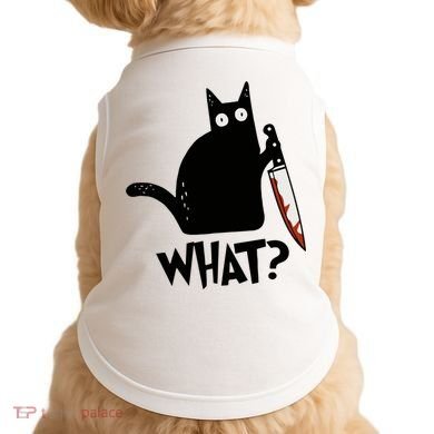 Cat What? Murderous Black Cat With Knife Gift Doggie Tank