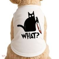 Cat What? Murderous Black Cat With Knife Gift Doggie Tank thumb 0