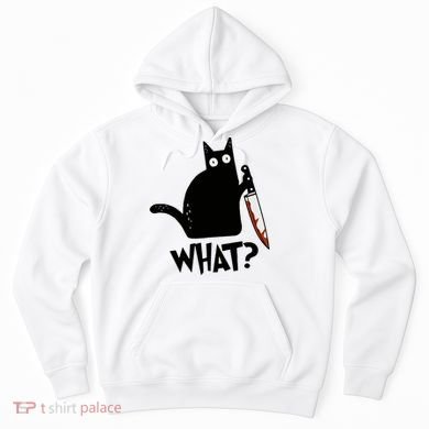 Cat What? Murderous Black Cat With Knife Gift Hoodie