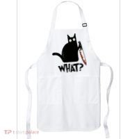 Cat What? Murderous Black Cat With Knife Gift Apron thumb 0