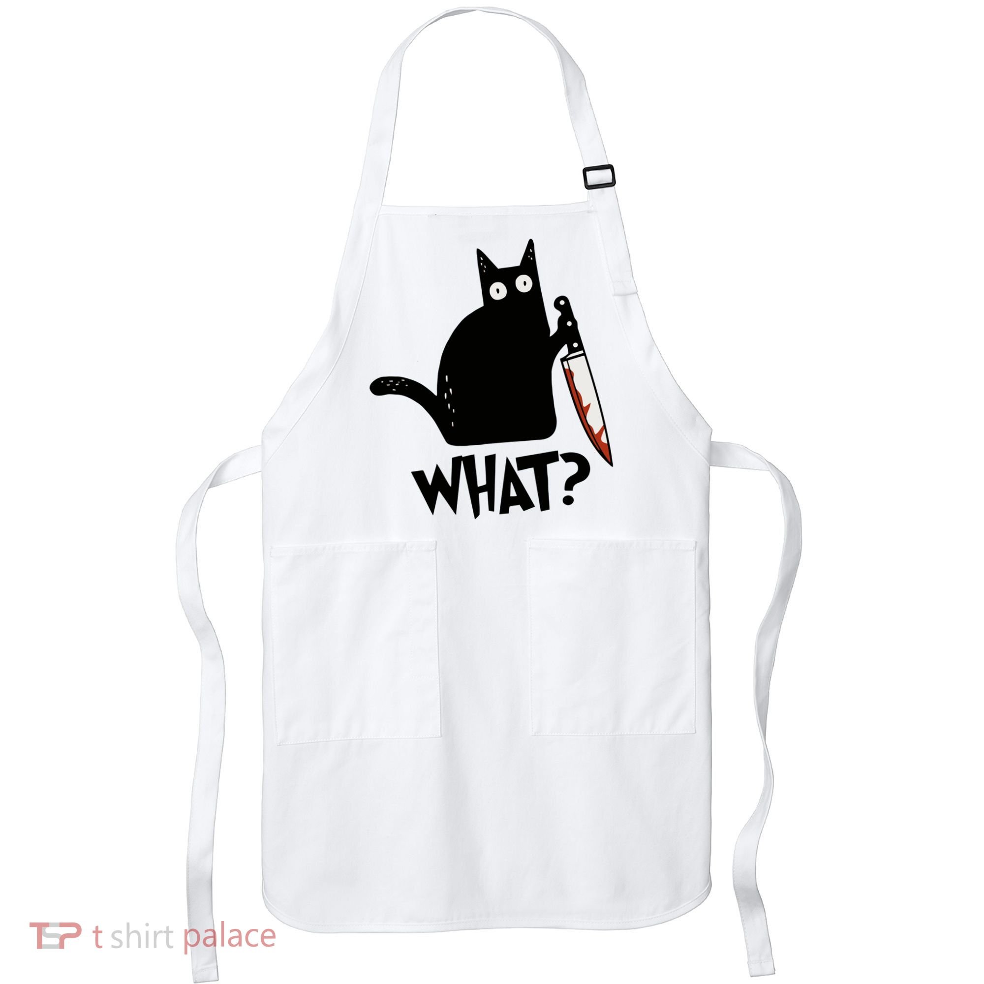Cat What? Murderous Black Cat With Knife Gift Apron