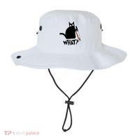 Cat What? Murderous Black Cat With Knife Gift Bucket Hat thumb 0