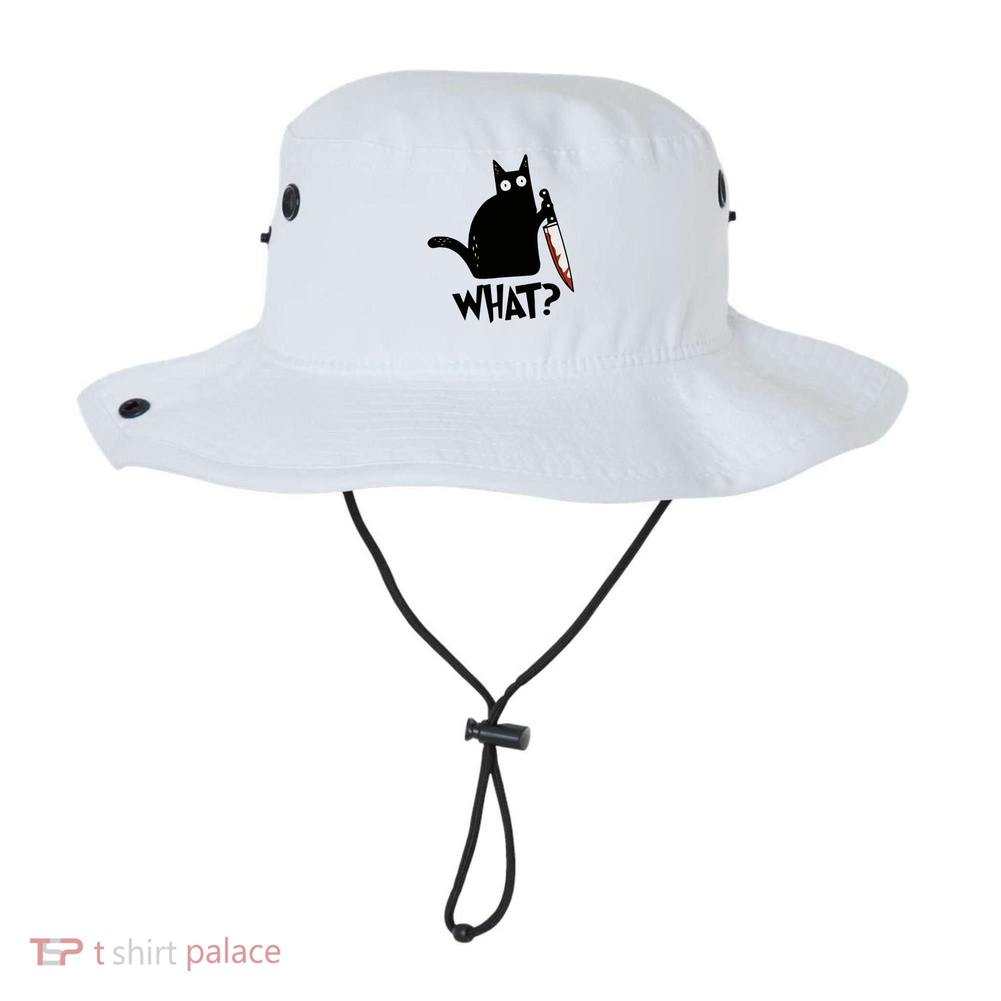 Cat What? Murderous Black Cat With Knife Gift Bucket Hat