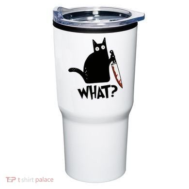 Cat What? Murderous Black Cat With Knife Gift Tumbler