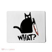 Cat What? Murderous Black Cat With Knife Gift Mousepad thumb 0