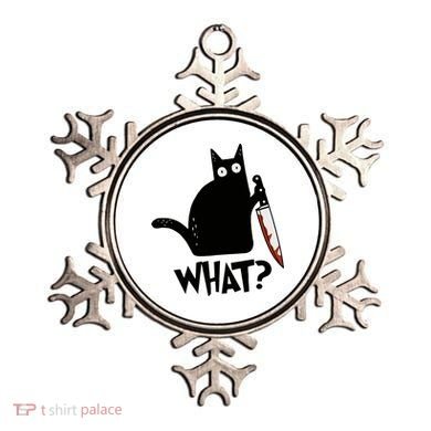 Cat What? Murderous Black Cat With Knife Gift Ornament