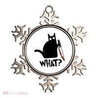 Cat What? Murderous Black Cat With Knife Gift Ornament thumb 0