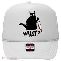 Cat What? Murderous Black Cat With Knife Gift Hat thumb 0
