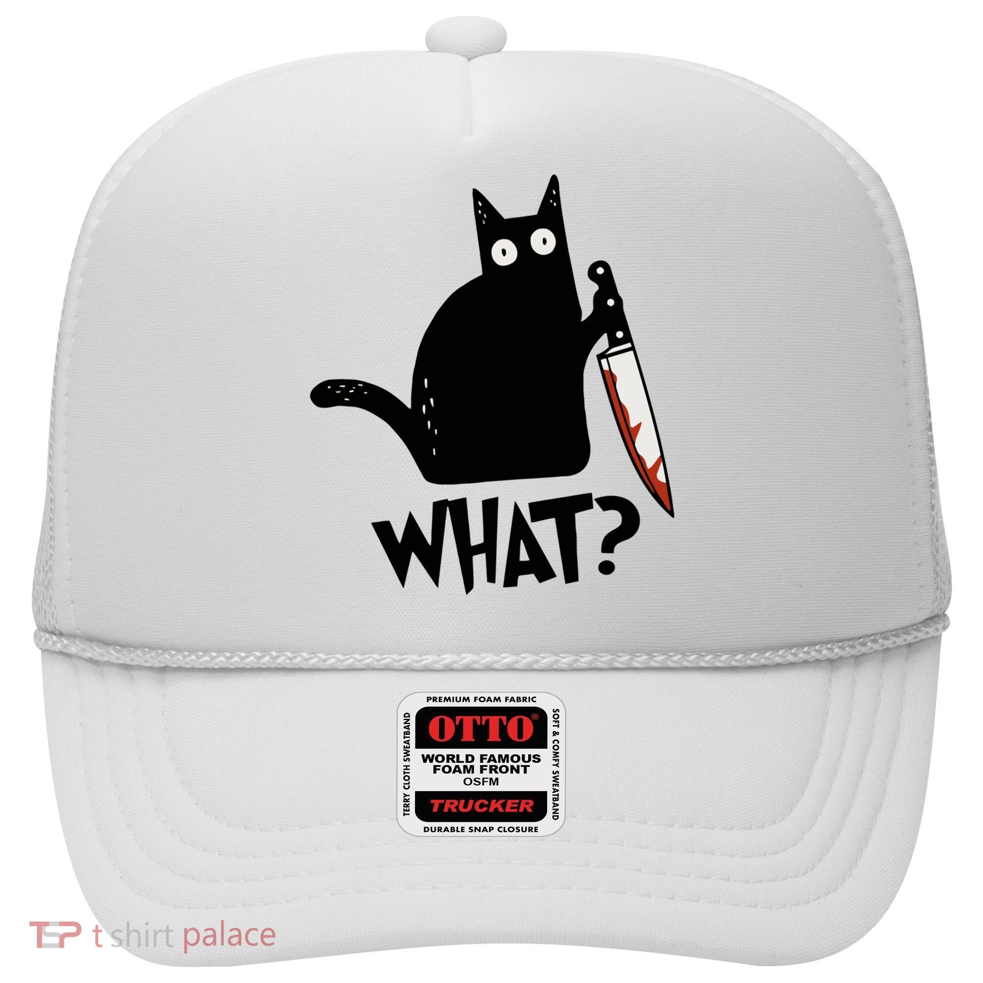 Cat What? Murderous Black Cat With Knife Gift Hat