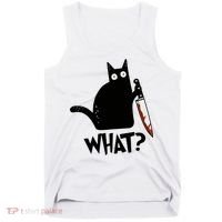 Cat What? Murderous Black Cat With Knife Gift Tank Top thumb 0