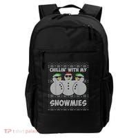 Chillin With My Snowmies Funny Ugly Christmas Backpack thumb 0