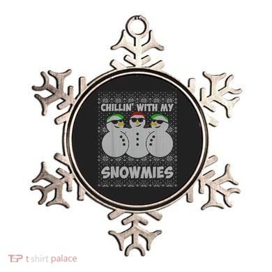 Chillin With My Snowmies Funny Ugly Christmas Ornament