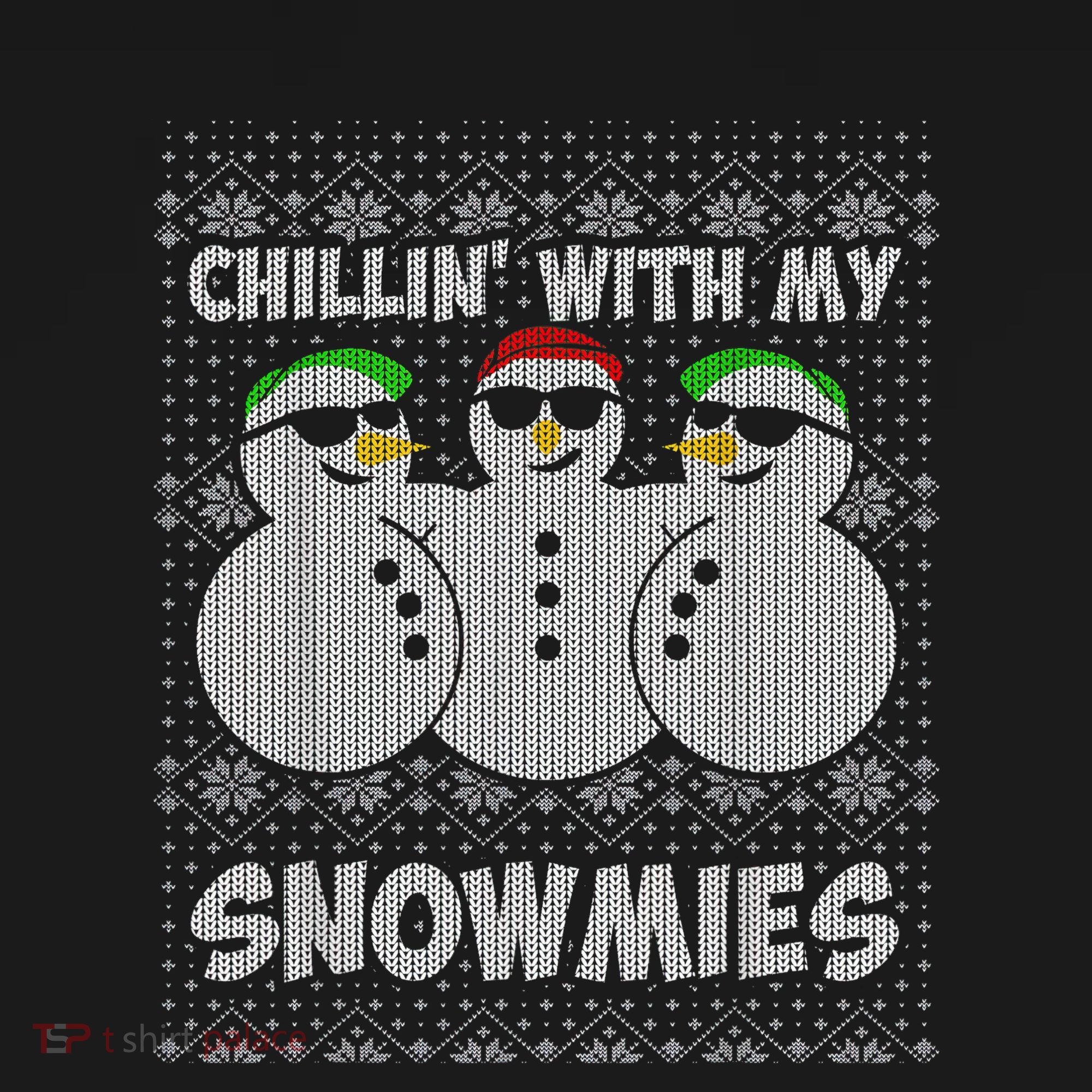 Chillin With My Snowmies Funny Ugly Christmas Ornament