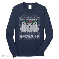 Chillin With My Snowmies Funny Ugly Christmas Long Sleeve Shirt thumb 0