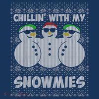 Chillin With My Snowmies Funny Ugly Christmas Sweatshirt thumb 3