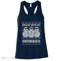 Chillin With My Snowmies Funny Ugly Christmas Women's Tank Top thumb 0