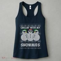 Chillin With My Snowmies Funny Ugly Christmas Women's Tank Top thumb 3