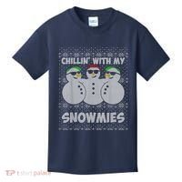 Chillin With My Snowmies Funny Ugly Christmas Kids T-Shirt thumb 0