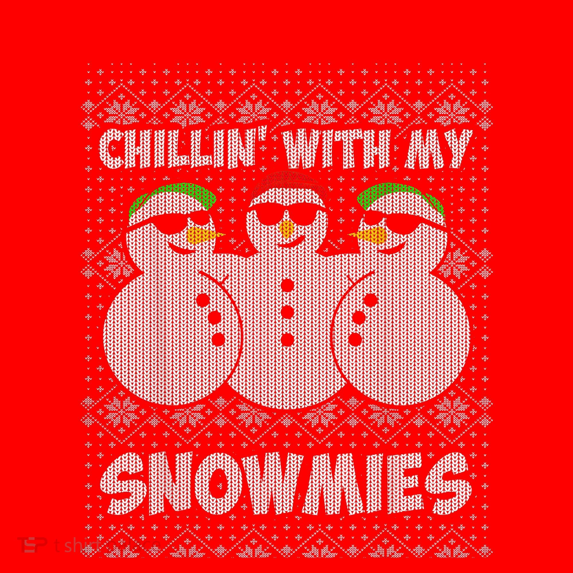 Chillin With My Snowmies Funny Ugly Christmas Santa Hat
