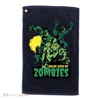 Chilling With My Zombies Golf Towel