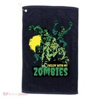 Chilling With My Zombies Golf Towel thumb 0