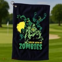 Chilling With My Zombies Golf Towel thumb 1