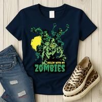 Chilling With My Zombies Women's T-Shirt thumb 3