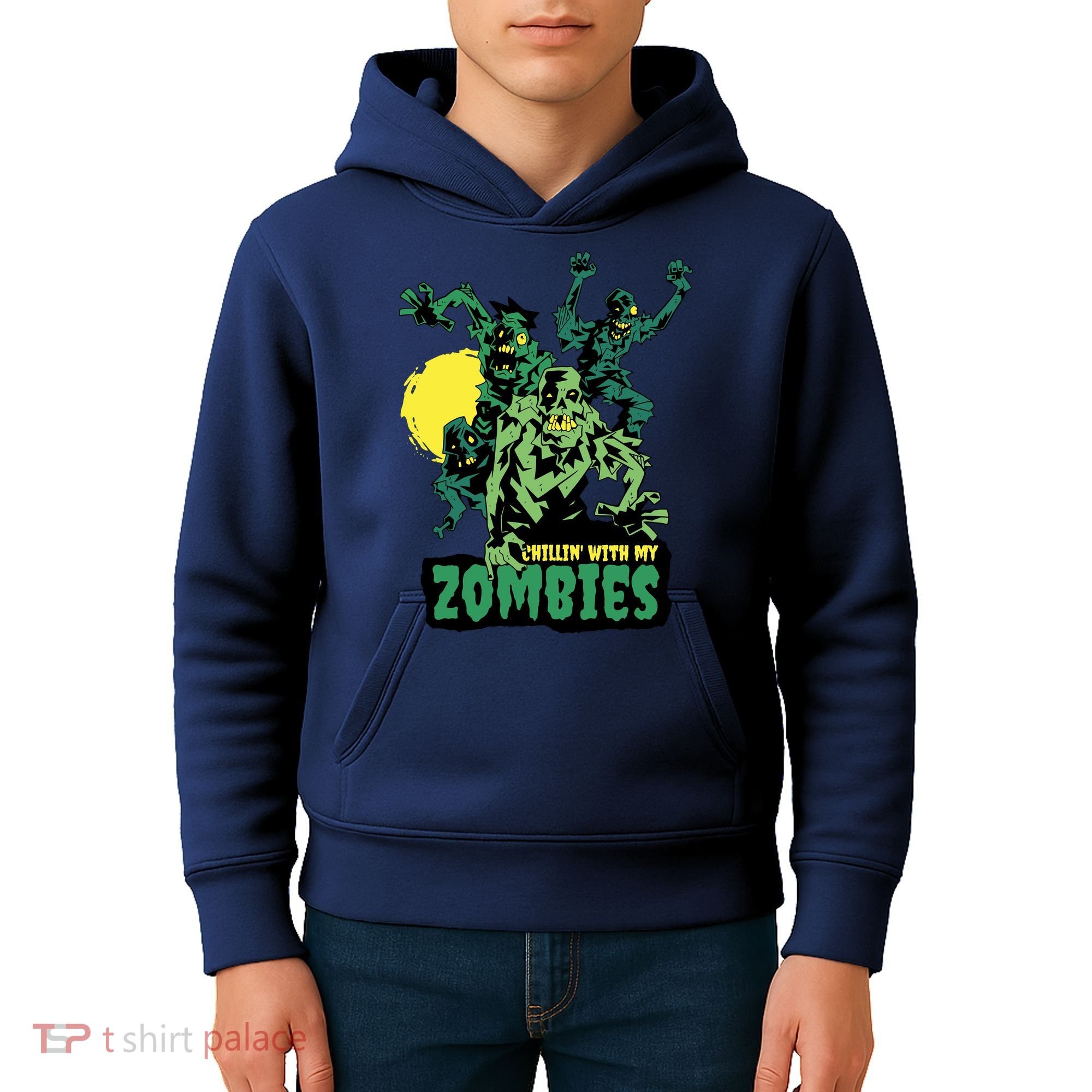 Chilling With My Zombies Kids Hoodie
