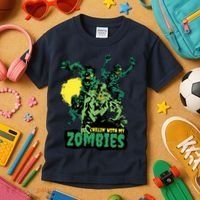 Chilling With My Zombies Kids T-Shirt thumb 3